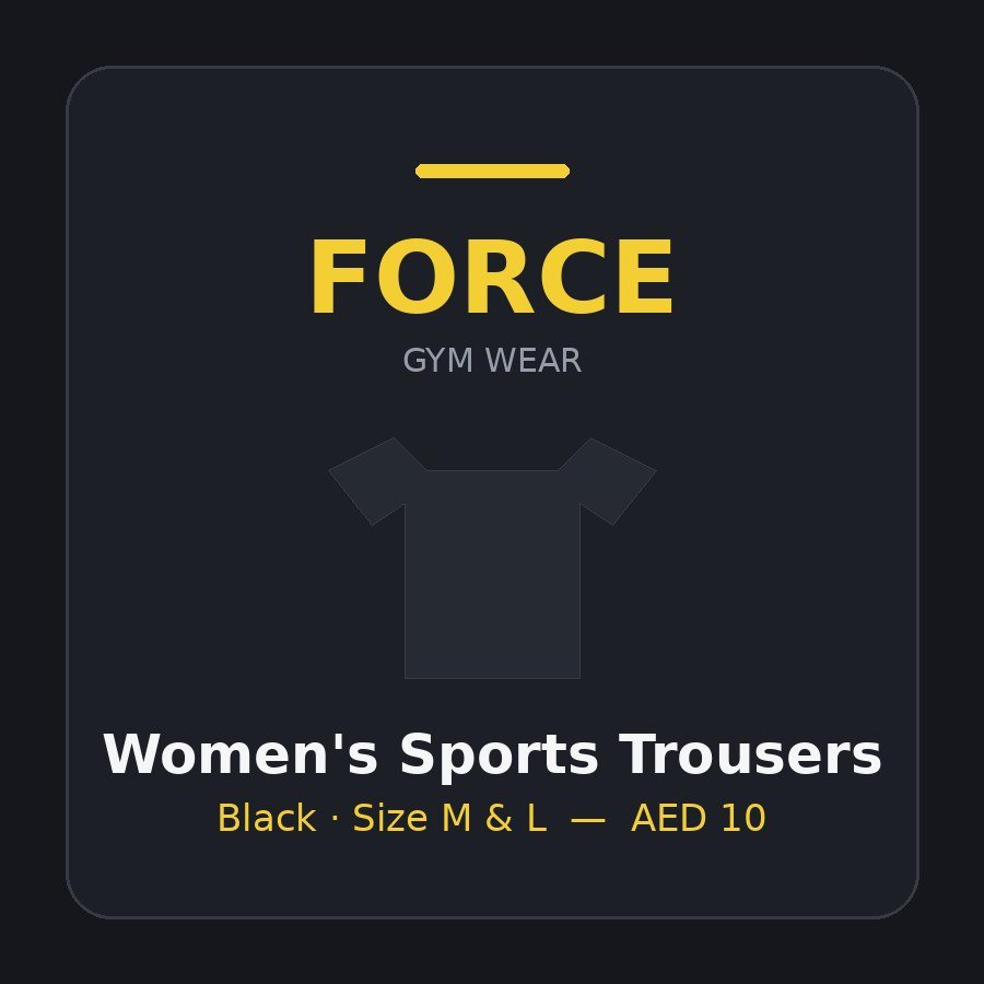 FORCE FORCE Women's Sports Trousers — Black