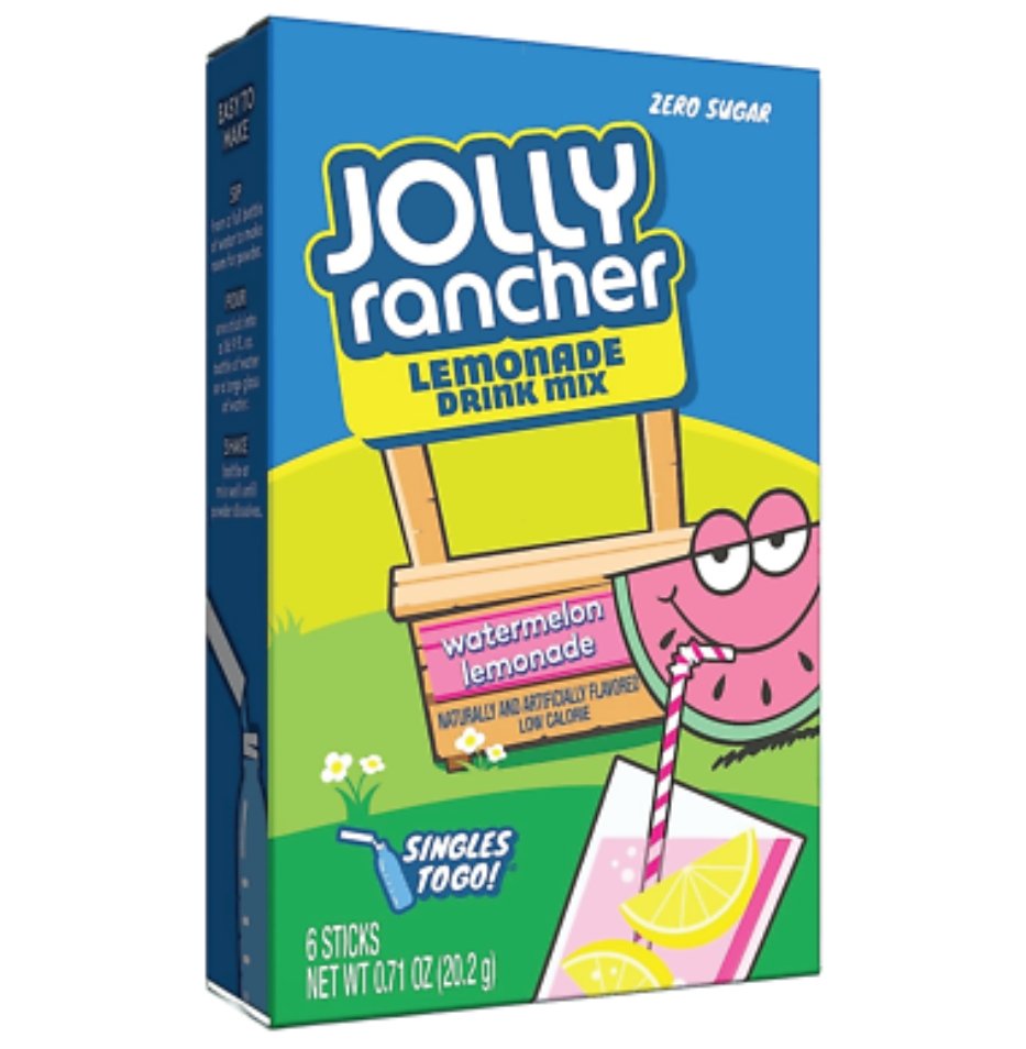 Jolly Jolly Rancher Singles To Go Water Drink Mix Watermelon Lemonade 6 Sticks