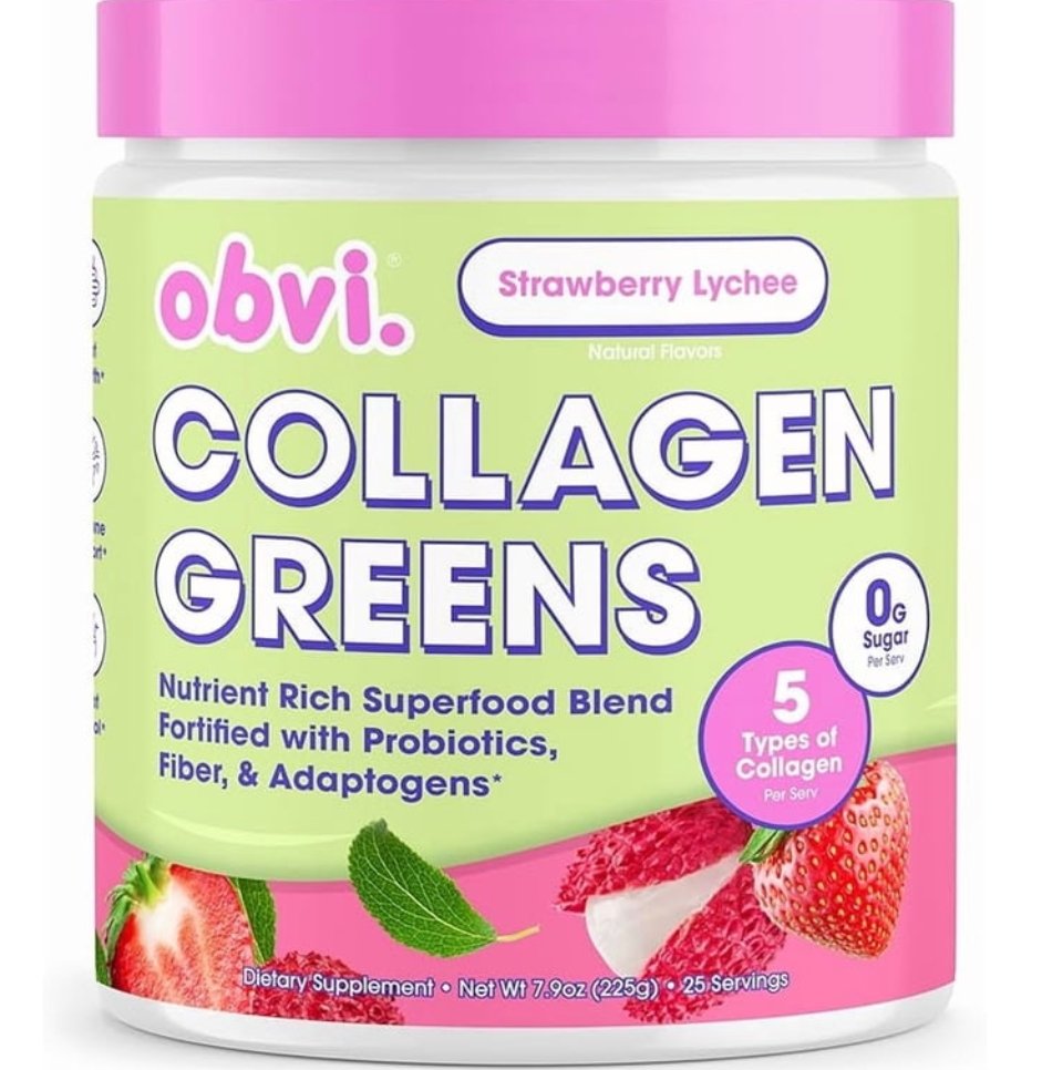Obvi Obvi Collagen Greens Strawberry Lychee 225g 25 serving
