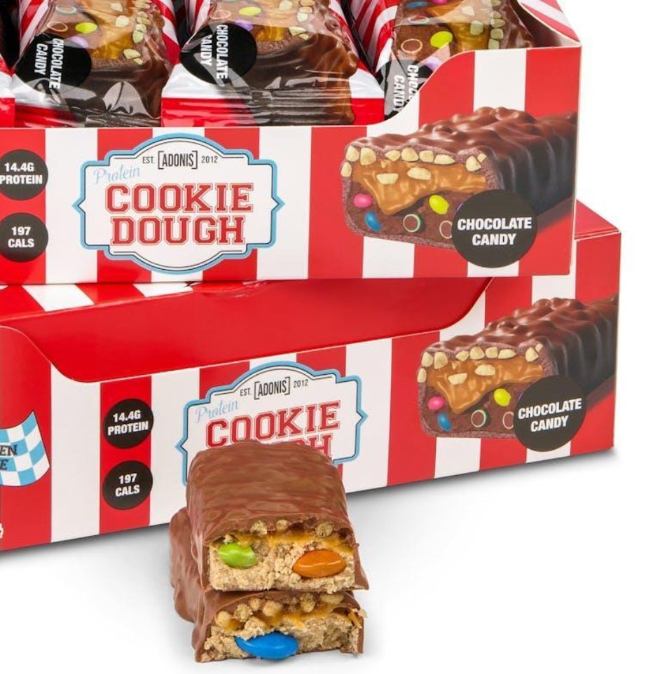 Adonis Protein Cookie Dough Chunky Bar (Box of 12) Chocolate Candy