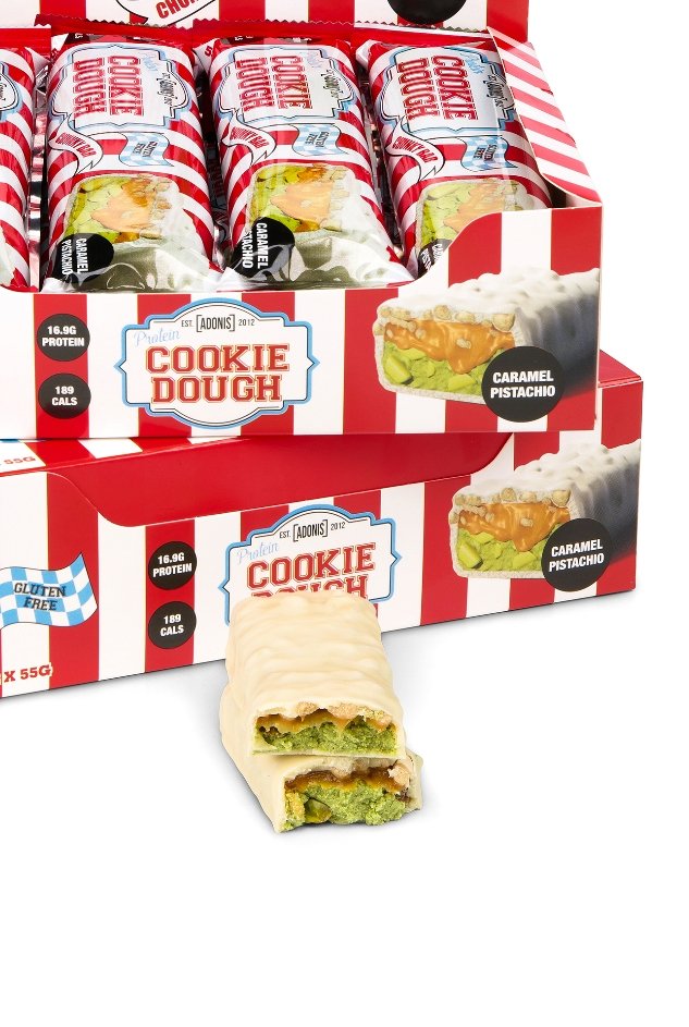 Adonis Protein Cookie Dough Chunky Bar (Single Bar) Caramel Pistachio