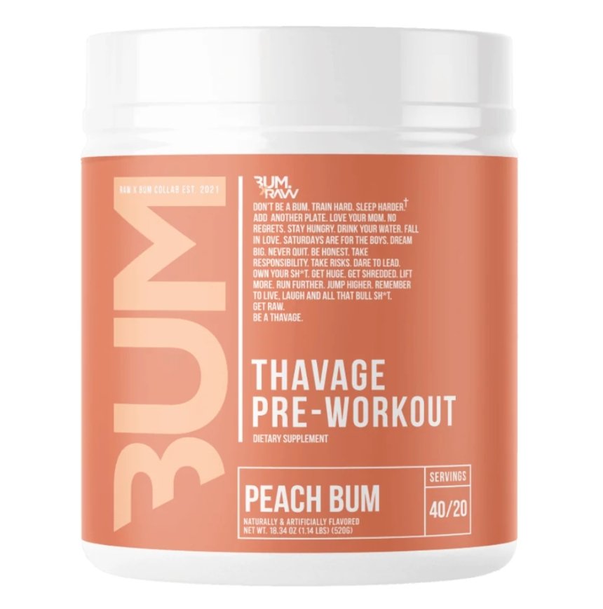 RAW Nutrition Raw Cbum Thavage Pre-Workout Peach Bum 40 SRV